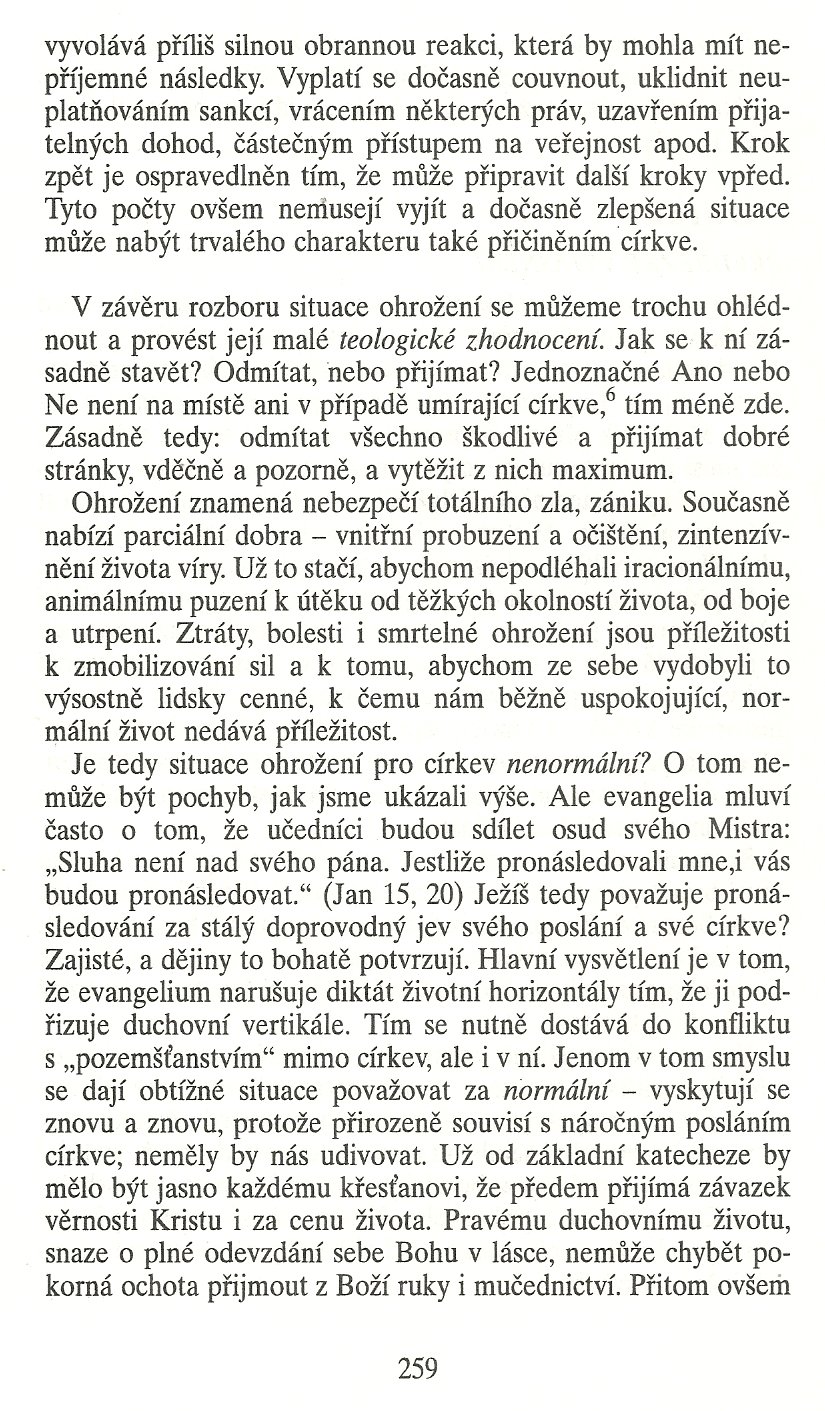 Slovo o této době / Jak církev neumírá (K teologii ohrožené církve) / strana 259