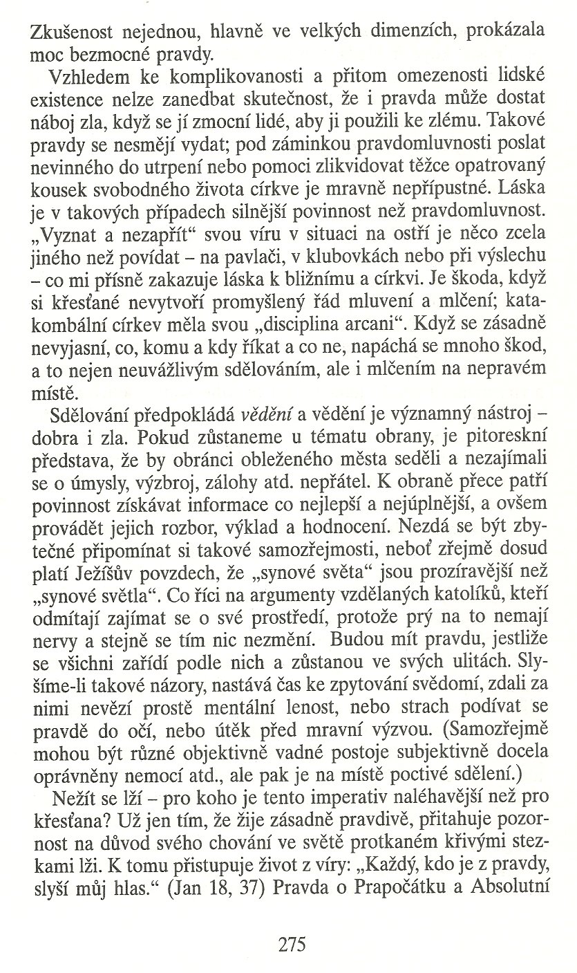 Slovo o této době / Jak církev neumírá (K teologii ohrožené církve) / strana 275