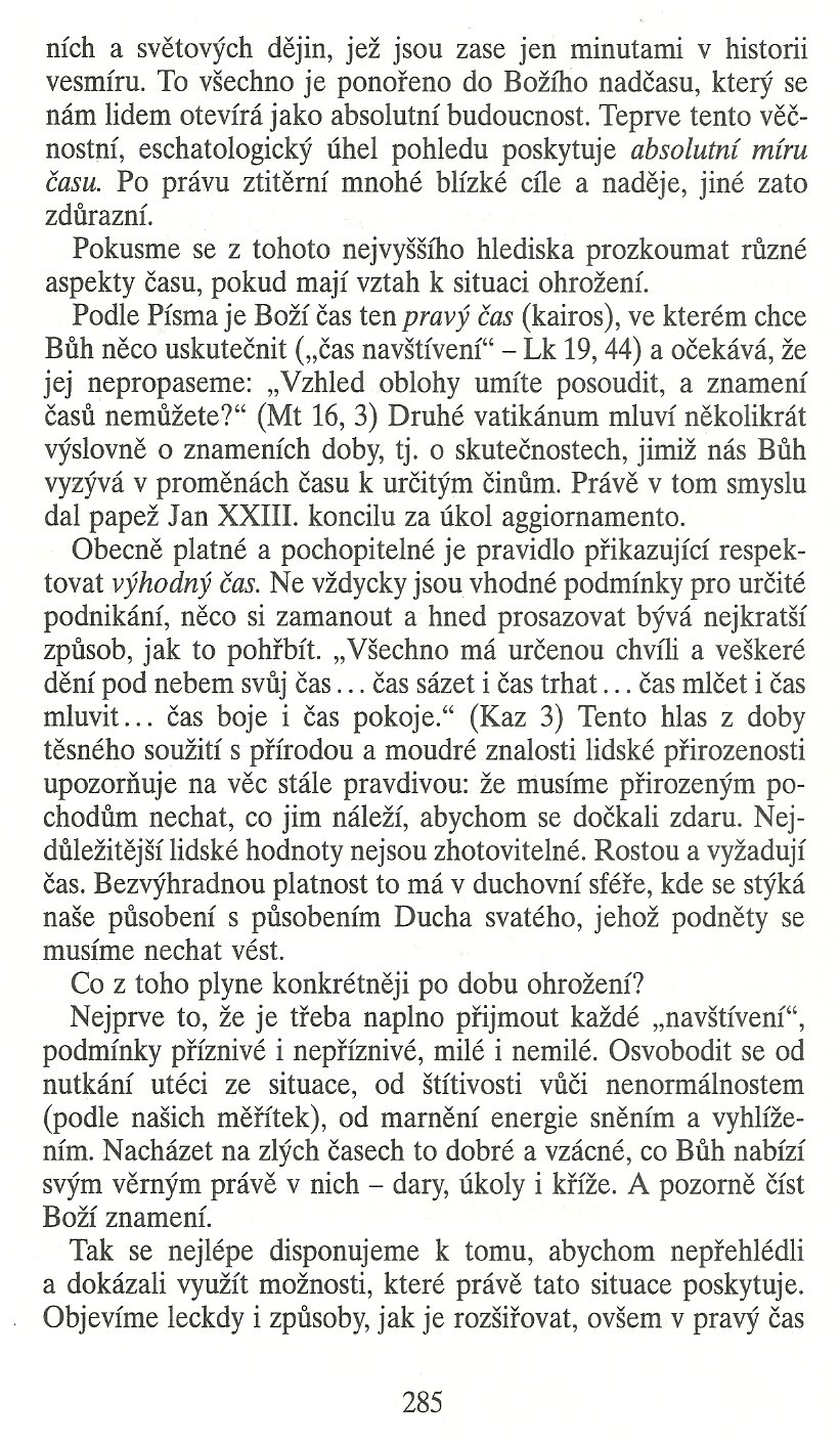 Slovo o této době / Jak církev neumírá (K teologii ohrožené církve) / strana 285